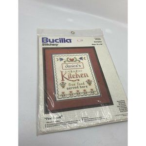 Vintage Bucilla Stitchery "FINE FOOD" Kit # 49288 New Sealed